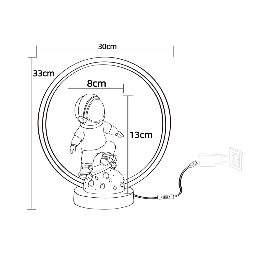 Zuma Line - Lampe de table enfant LED/4W/230V astronaut/résine