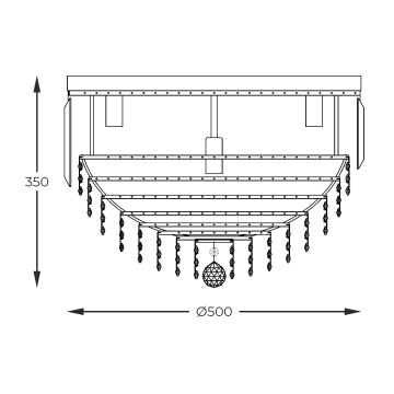 Zuma Line - Plafondlamp 7xE14/40W/230V diameter 50 goud