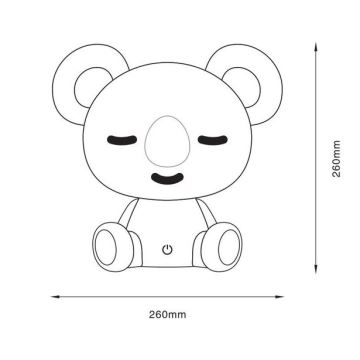 Zuma Line - Lampe de table tactile à intensité variable pour enfants LED/3W/230V koala gris