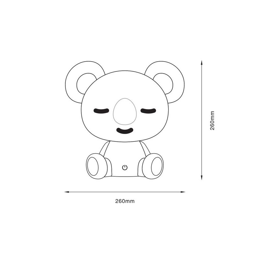 Zuma Line - Lampe de table tactile à intensité variable pour enfants LED/3W/230V koala gris