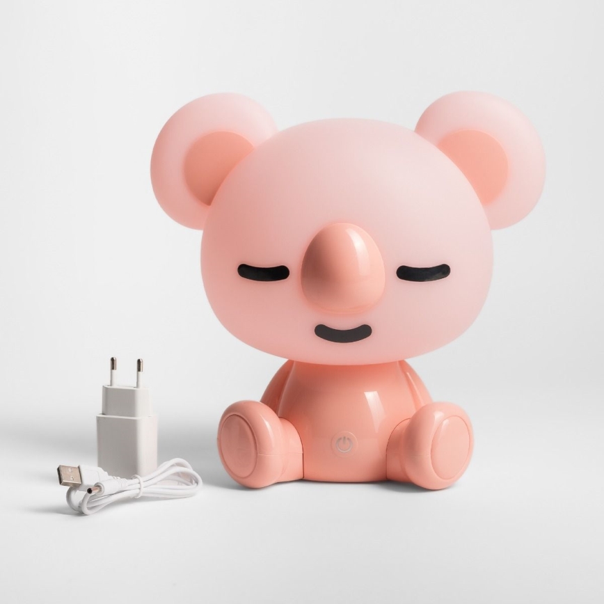 Zuma Line - Lampe de table tactile à intensité variable pour enfants LED/3W/230V koala rose