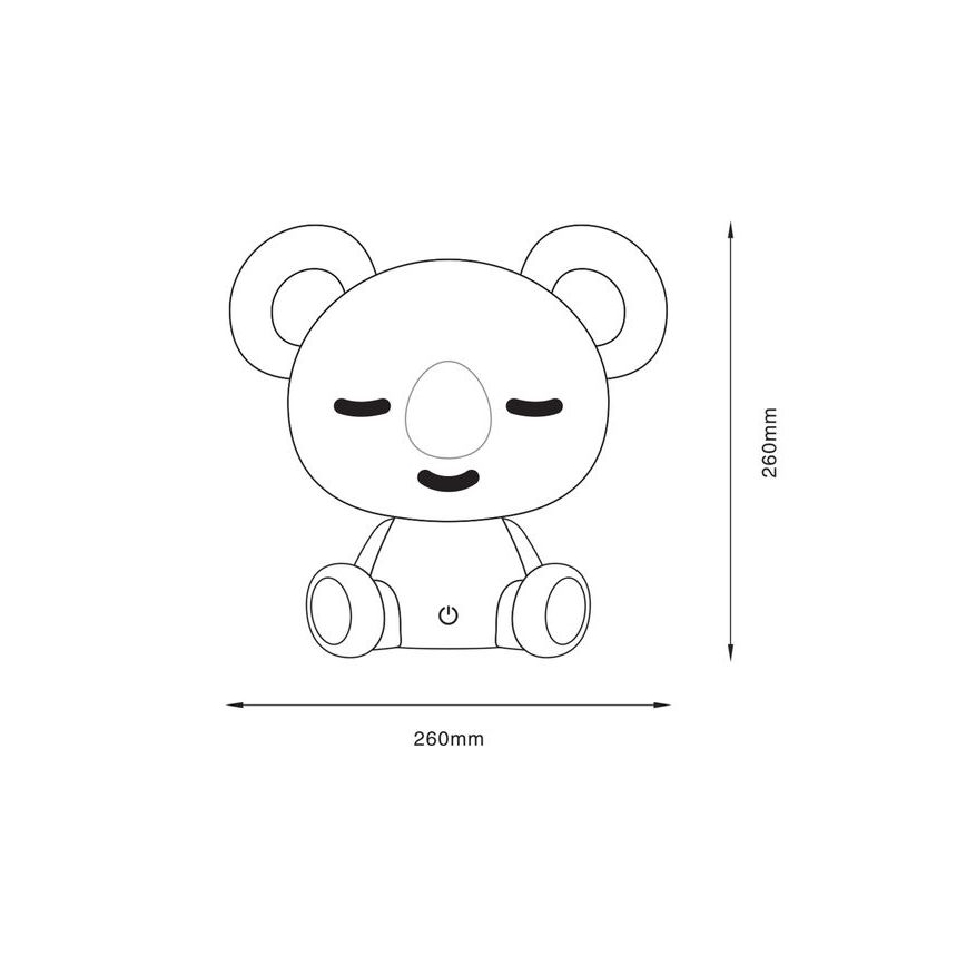 Zuma Line - Lampe de table tactile à intensité variable pour enfants LED/3W/230V koala rose