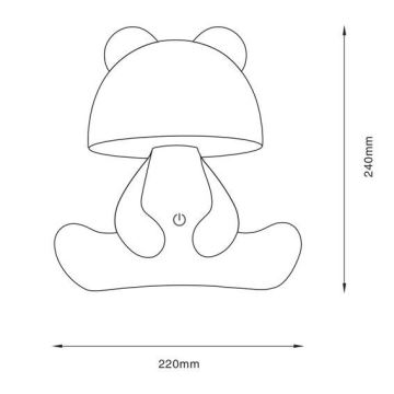 Zuma Line - Lampe de table tactile à intensité variable pour enfants LED/3W/230V ours rose