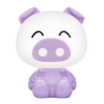 Zuma Line - Lampe de table tactile à intensité variable pour enfants LED/3W/230V cochon violet