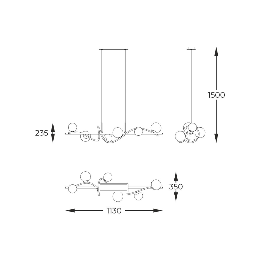 Zuma Line - Hanglamp aan een koord 6xG9/3,5W/230V zwart