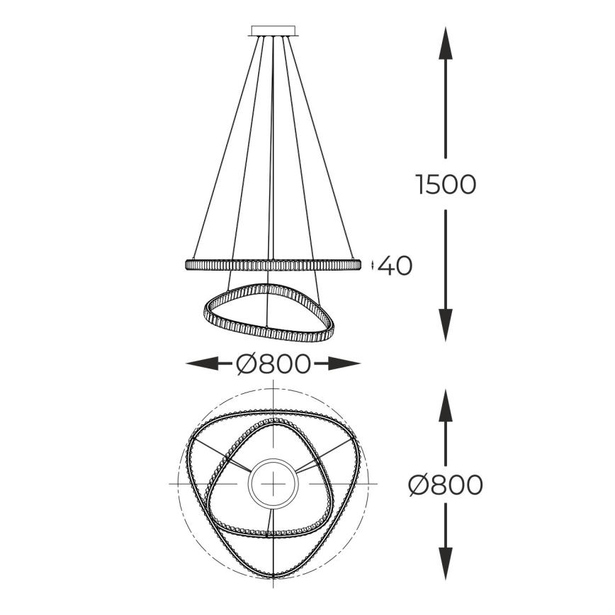 Zuma Line - LED Dimbaar kristal Hanglamp aan een touw LED/36W/230V 2700-6000K + afstandsbediening