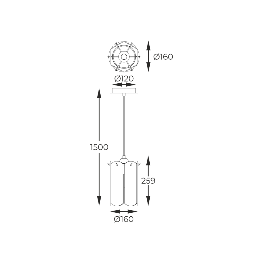 Zuma Line - Hanglamp aan een koord 1xE14/40W/230V zwart