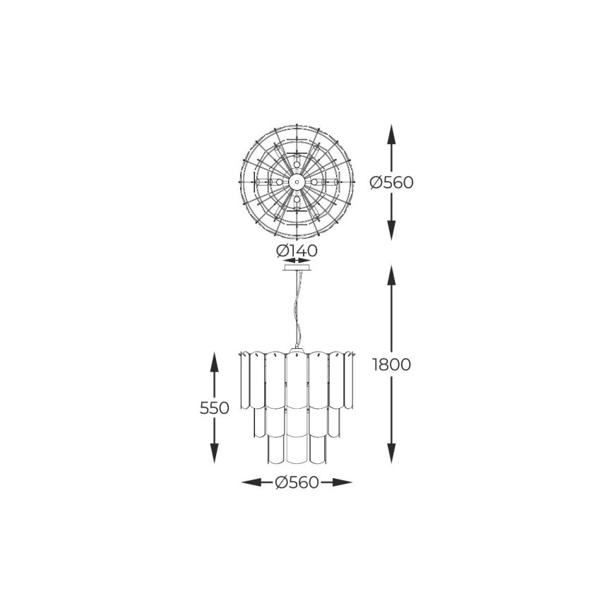 Zuma Line - Suspension filaire 14xE14/40W/230V noir