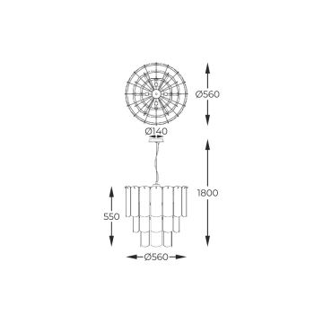 Zuma Line - Suspension filaire 14xE14/40W/230V doré