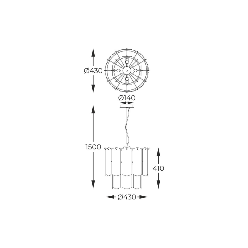 Zuma Line - Hanglamp aan een koord 8xE14/40W/230V zwart