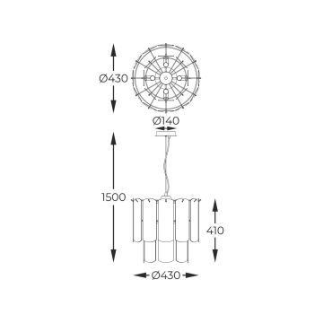 Zuma Line - Hanglamp aan een koord 8xE14/40W/230V goud