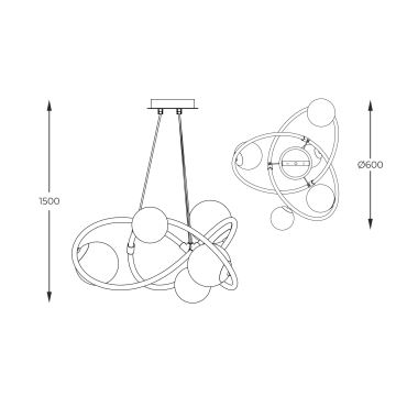 Zuma Line - Hanglamp aan een koord 5xG9/3,5W/230V goud