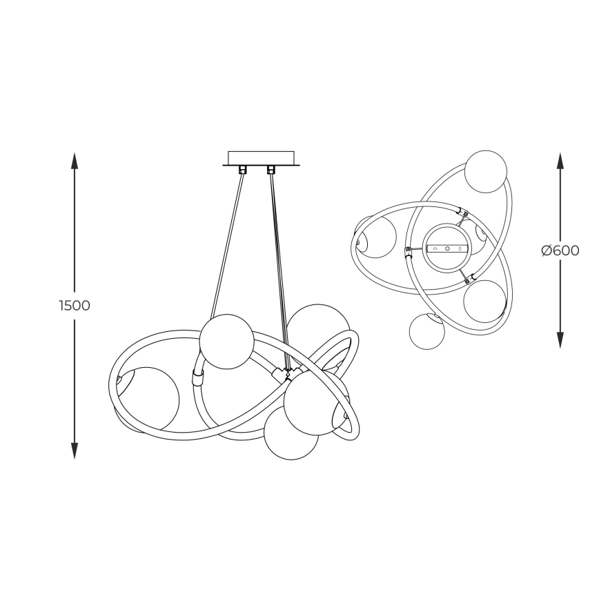 Zuma Line - Hanglamp aan een koord 5xG9/3,5W/230V goud