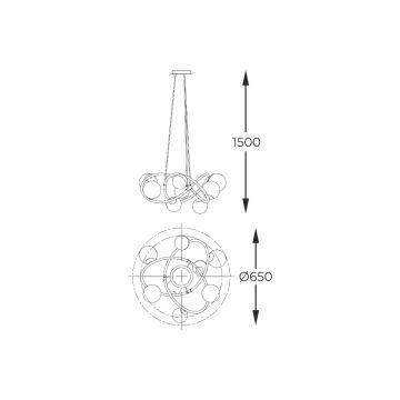 Zuma Line - Suspension filaire 8xG9/3,5W/230V noir