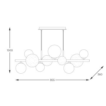 Zuma Line - Suspension filaire 10xG9/3,5W/230V doré