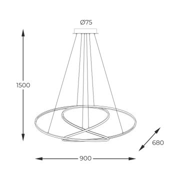 Zuma Line - Dimbare LED hanglamp aan een koord LED/56W/230V goud