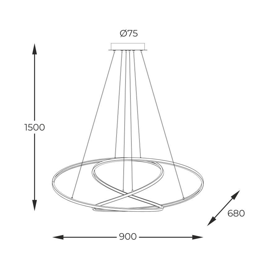 Zuma Line - Dimbare LED hanglamp aan een koord LED/56W/230V goud