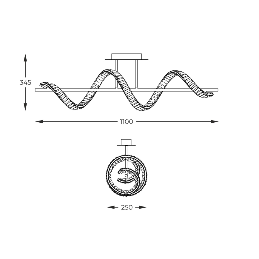 Zuma Line - Suspension-barre en cristal à intensité variable LED/24,5W/230V 2700-6000K + télécommande