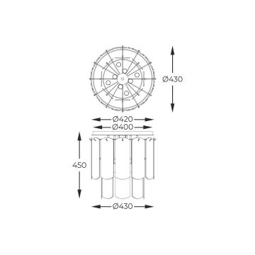 Zuma Line - Plafondlamp 8xE14/40W/230V zwart