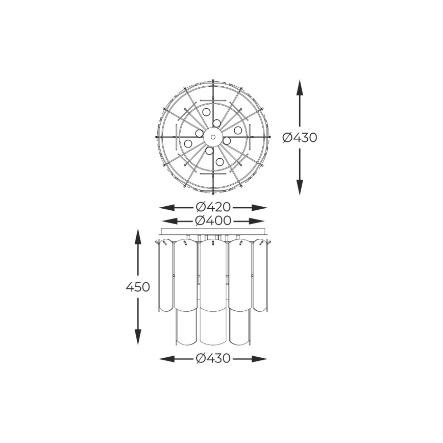 Zuma Line - Plafondlamp 8xE14/40W/230V zwart