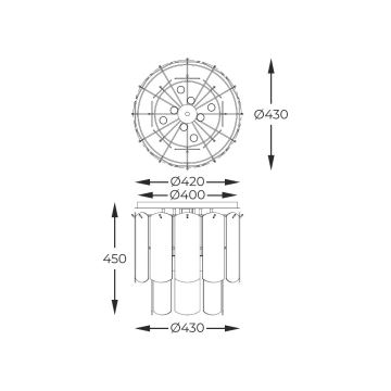 Zuma Line - Plafondlamp 8xE14/40W/230V goud