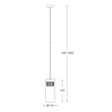 Zuma Line - Hanglamp aan een koord 1xG9/28W/230V messing