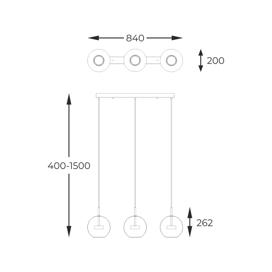 Zuma Line - LED Hanglamp aan een koord 3xLED/5W/230V zilver