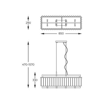 Zuma Line - Suspension filaire 8xG9/42W/230V doré