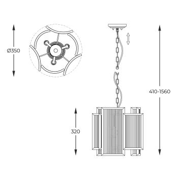 Zuma Line - Suspension chaîne 3xE14/60W/230V argent