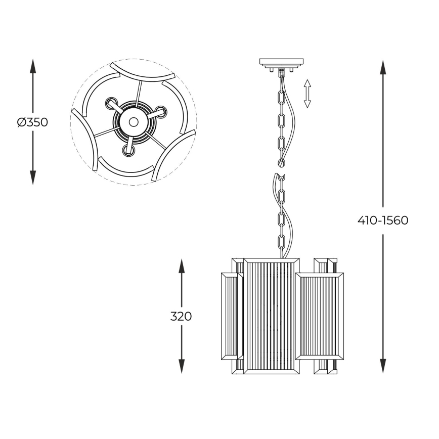 Zuma Line - Suspension chaîne 3xE14/60W/230V argent