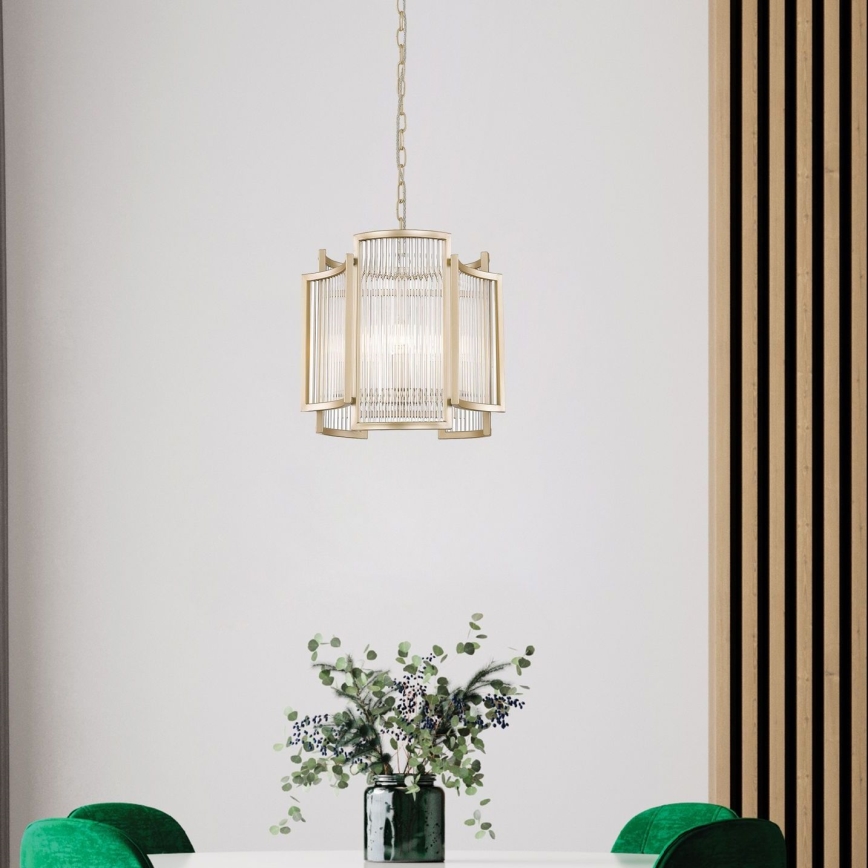 Zuma Line - Hanglamp aan een ketting 3xE14/60W/230V goud