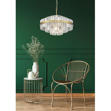 Zuma Line - Hanglamp aan een ketting 12xG9/28W/230V diameter 60 cm goud