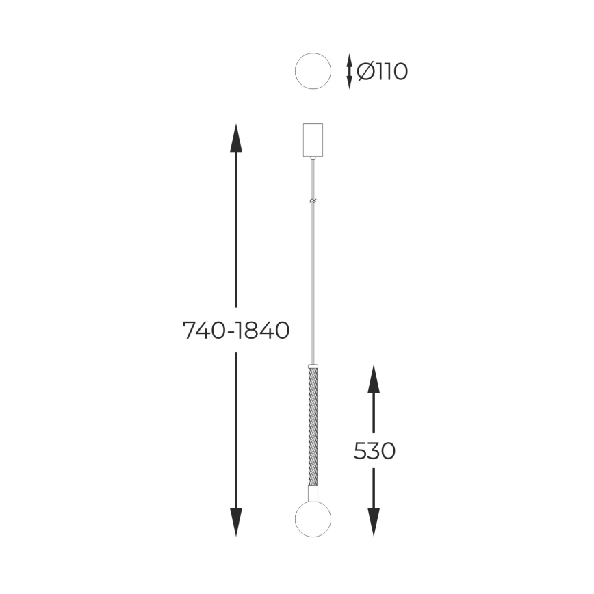 Zuma Line - Hanglamp aan een koord 1xG9/6W/230V messing