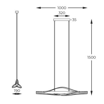 Zuma Line - Suspension filaire LED/30W/230V