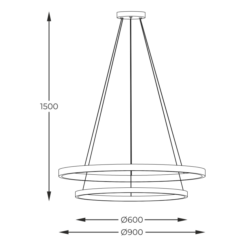 Zuma Line - Suspension filaire LED/72W/230V 3000/4000/6000K d. 90 cm noir