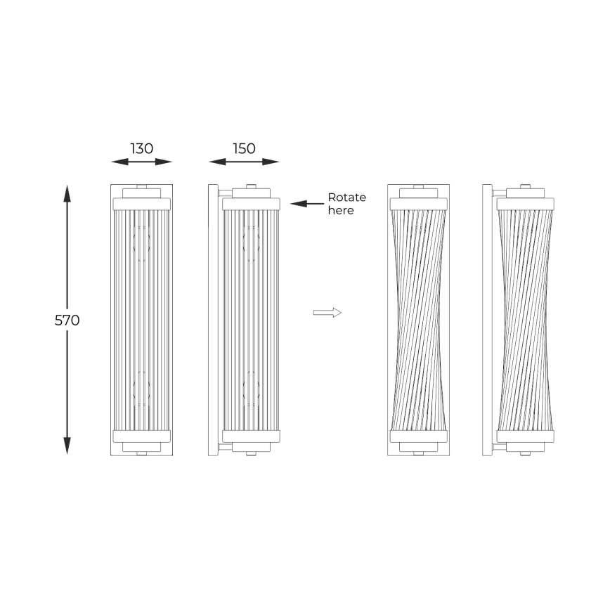 Zuma Line - Wandlamp 2xE14/60W/230V goud