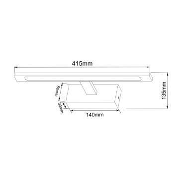 Zuma Line - LED Badkamer spiegelverlichting LED/12W/230V 41 cm IP44 zwart