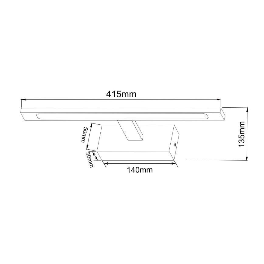 Zuma Line - LED Badkamer spiegelverlichting LED/12W/230V 41 cm IP44 zwart