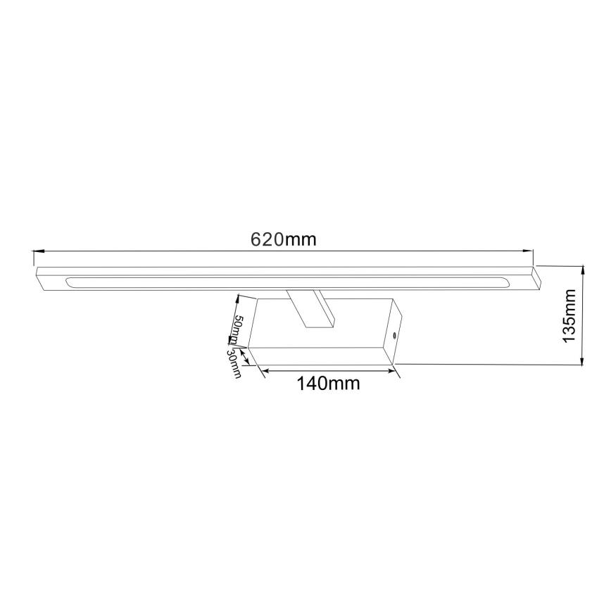 Zuma Line - Éclairage de miroir salle de bain LED/20W/230V 62 cm IP44 noir