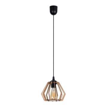 Zwarte Hanglamp aan een koord BERGO 1x E27 / 60W / 230V