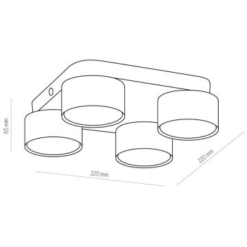 Zwarte Plafondlamp SPACE 4x GX53 / 15W / 230V